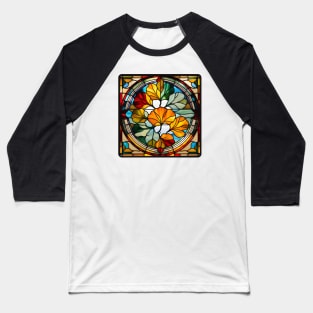 Ginkgo Inspired Stained Glass Baseball T-Shirt